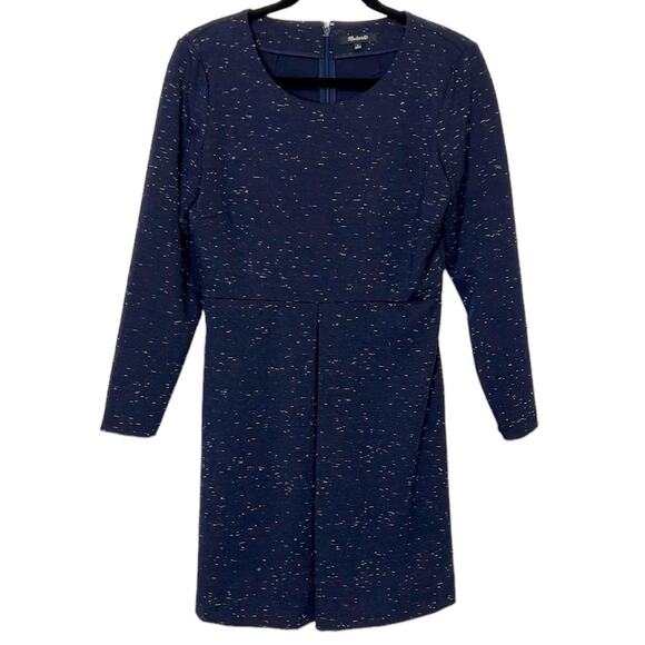 Madewell Gia Marled long sleeves Concept Dress in Navy Blue Size 6 - Picture 4 of 13